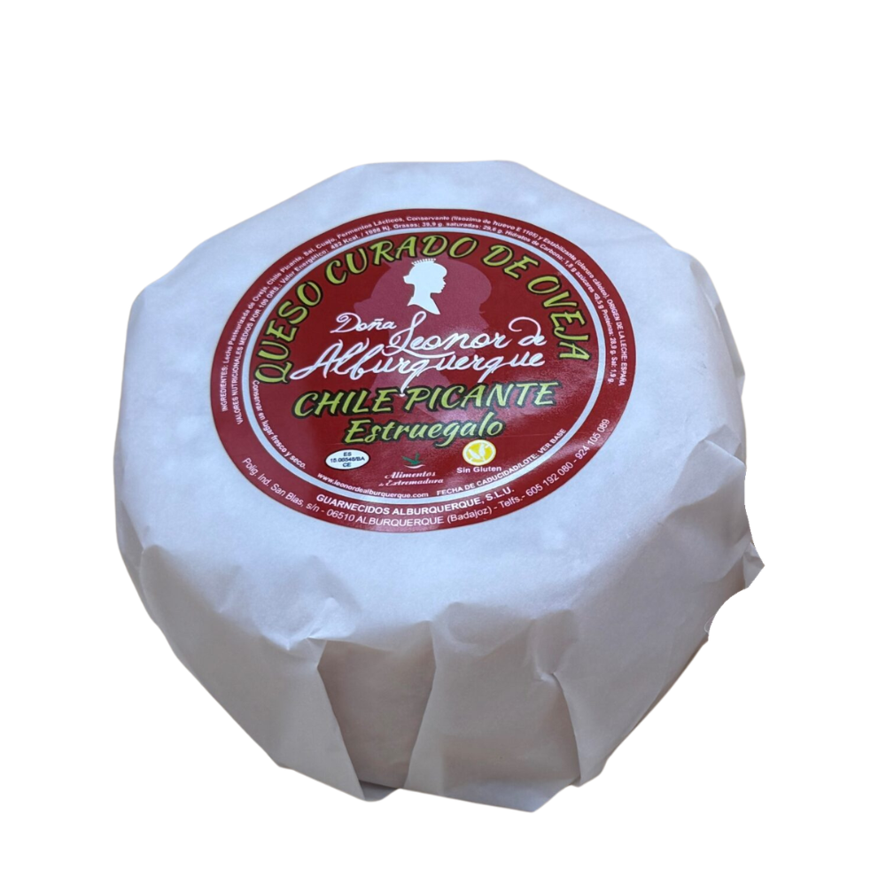 Queso curado de oveja con chile picante (Estruegalo)