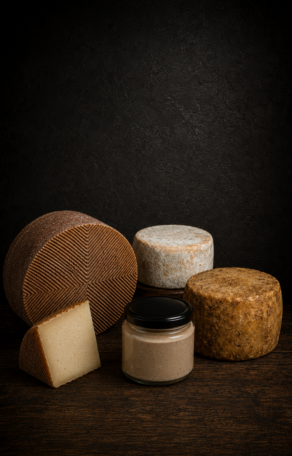 Crea una tabla con quesos y sabores gourmet