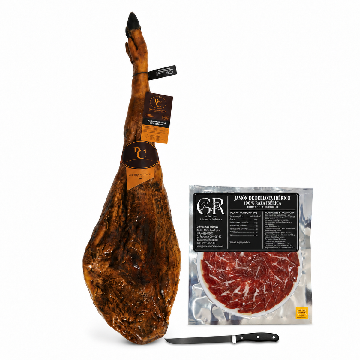 Jamón de bellota 100% ibérico cortado a cuchillo