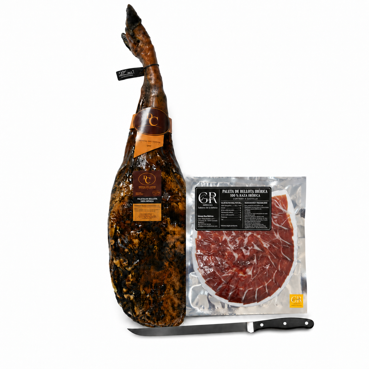 Paleta de bellota 100% ibérica cortada a cuchillo